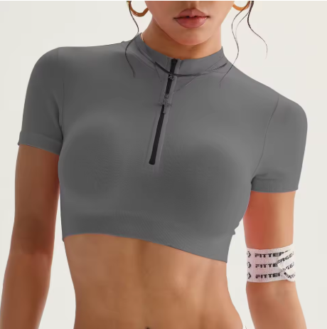 Női Cipzáros Crop Top