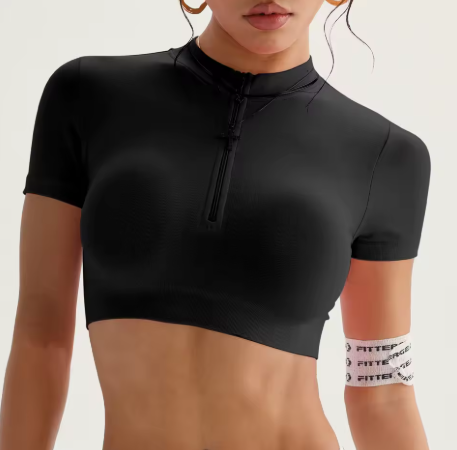 Női Cipzáros Crop Top